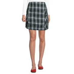 School Uniform Girls Side Pleat Plaid Skort Above the Knee