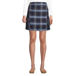 School Uniform Girls Side Pleat Plaid Skort Above the Knee