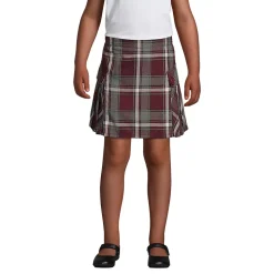 School Uniform Girls Side Pleat Plaid Skort Above the Knee