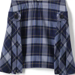 School Uniform Girls Side Pleat Plaid Skort Above the Knee