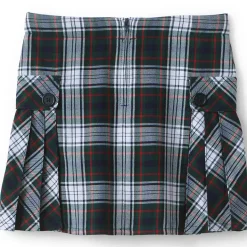 School Uniform Girls Side Pleat Plaid Skort Above the Knee