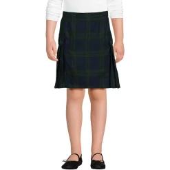 School Uniform Girls Side Pleat Plaid Skort Above the Knee