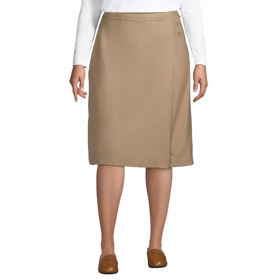 School Uniform Girls Solid A-line Skirt Below the Knee