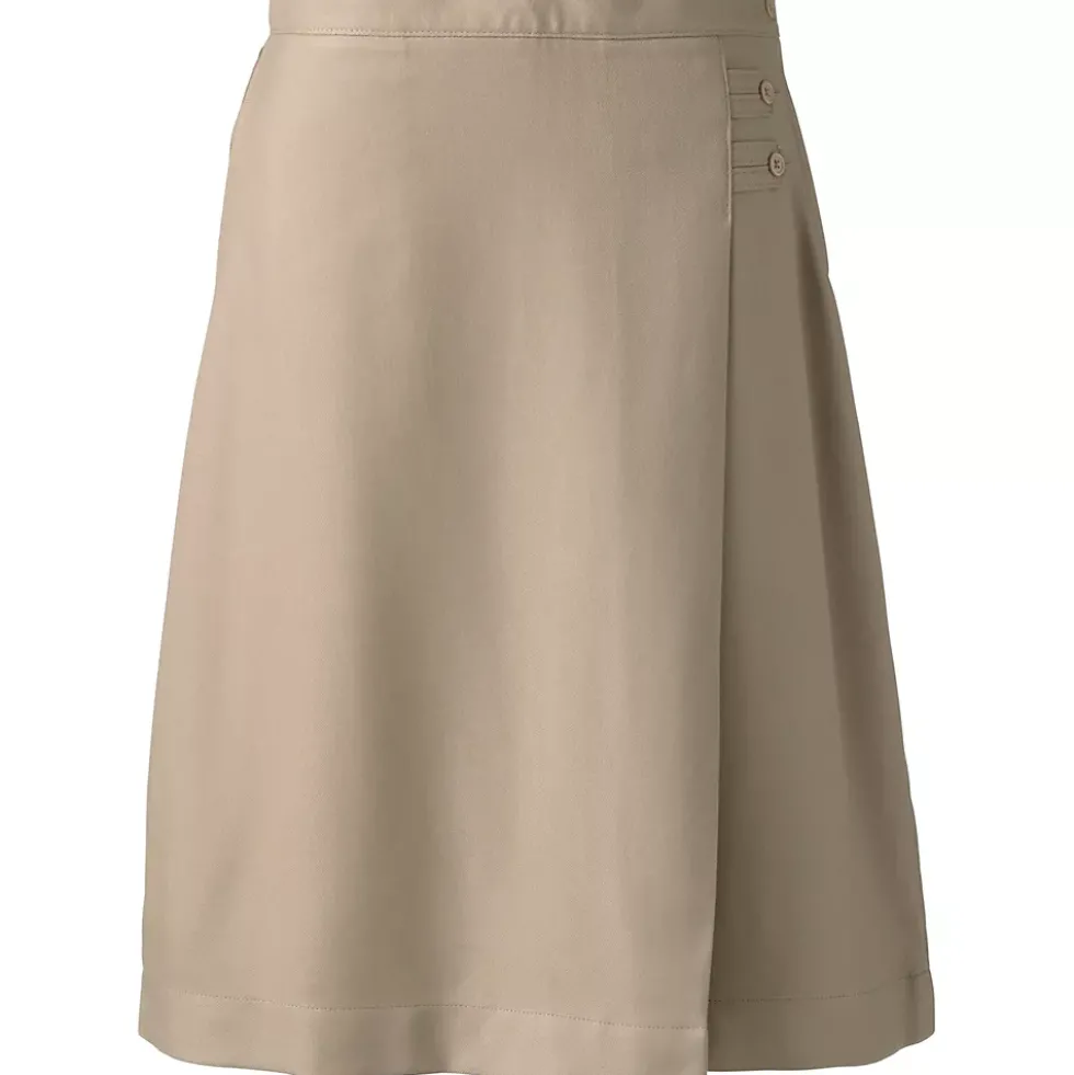 School Uniform Girls Solid A-line Skirt Below the Knee