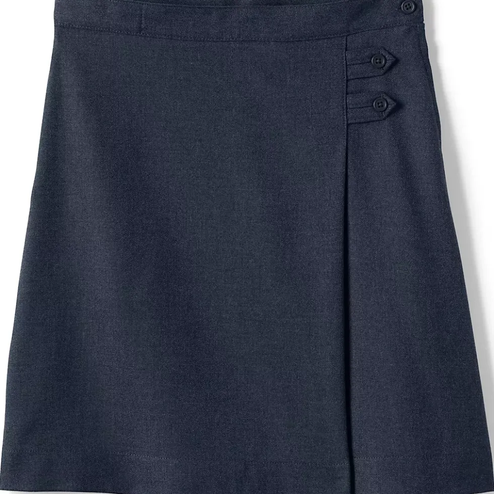School Uniform Girls Solid A-line Skirt Below the Knee