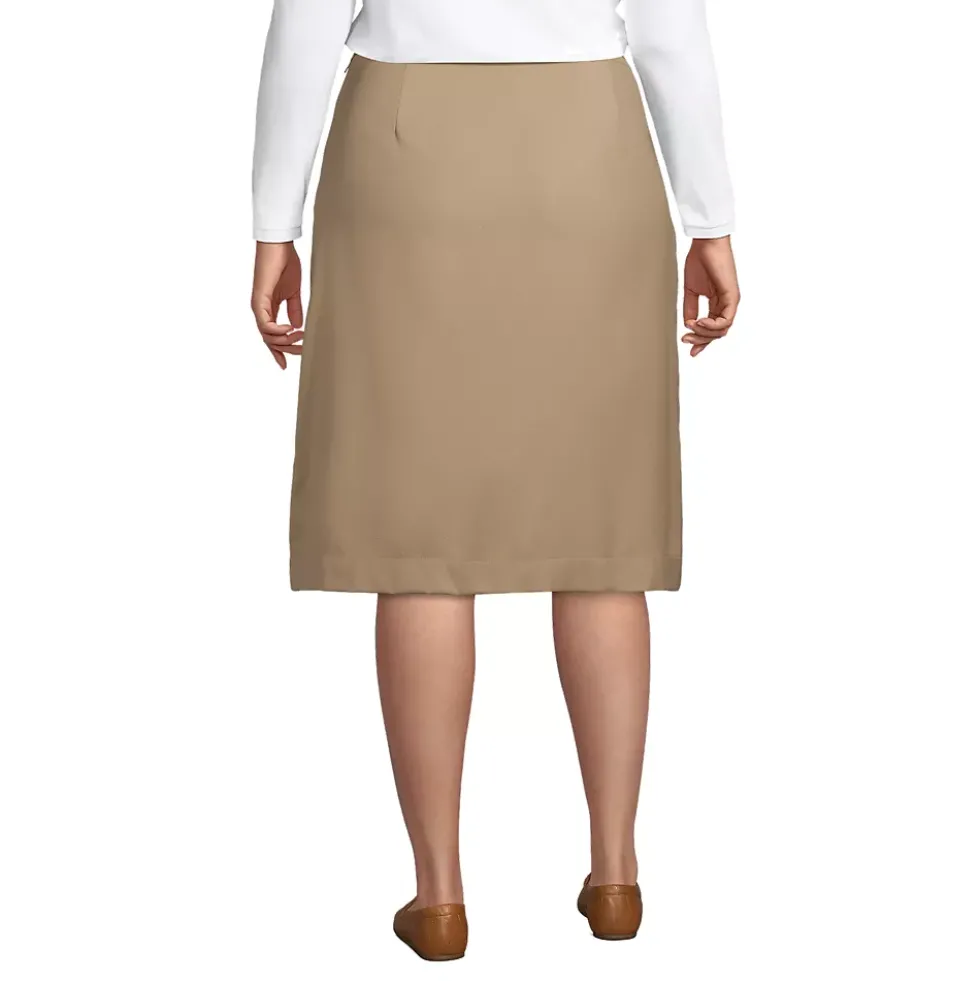 School Uniform Girls Solid A-line Skirt Below the Knee