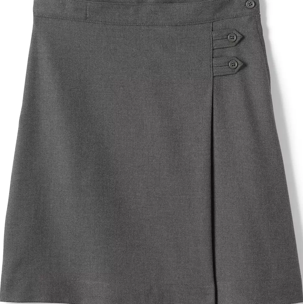 School Uniform Girls Solid A-line Skirt Below the Knee