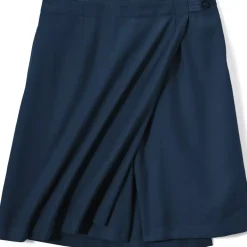 School Uniform Girls Solid A Line Tab Skort Top of Knee