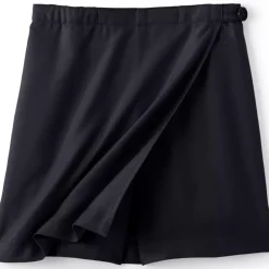 School Uniform Girls Solid A Line Tab Skort Top of Knee