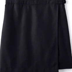 School Uniform Girls Solid A Line Tab Skort Top of Knee