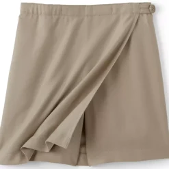 School Uniform Girls Solid A Line Tab Skort Top of Knee