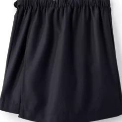 School Uniform Girls Solid A Line Tab Skort Top of Knee
