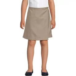 School Uniform Girls Solid A Line Tab Skort Top of Knee