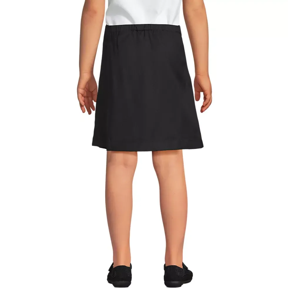 School Uniform Girls Solid A Line Tab Skort Top of Knee