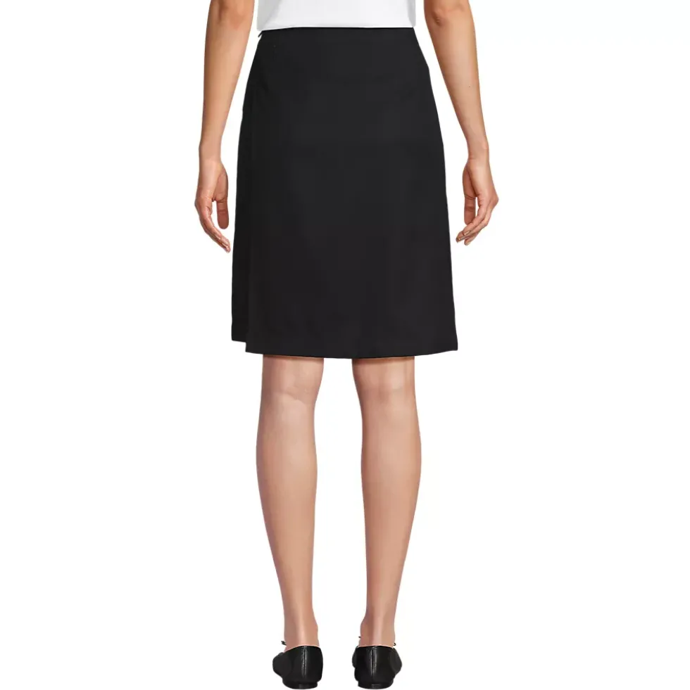 School Uniform Girls Solid A Line Tab Skort Top of Knee