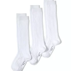 School Uniform Girls Solid Cable Knee Socks (3-pack)
