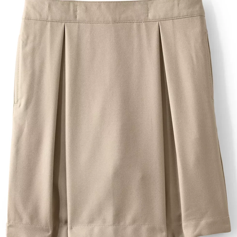 School Uniform Girls Solid Pleated Skort Top of Knee