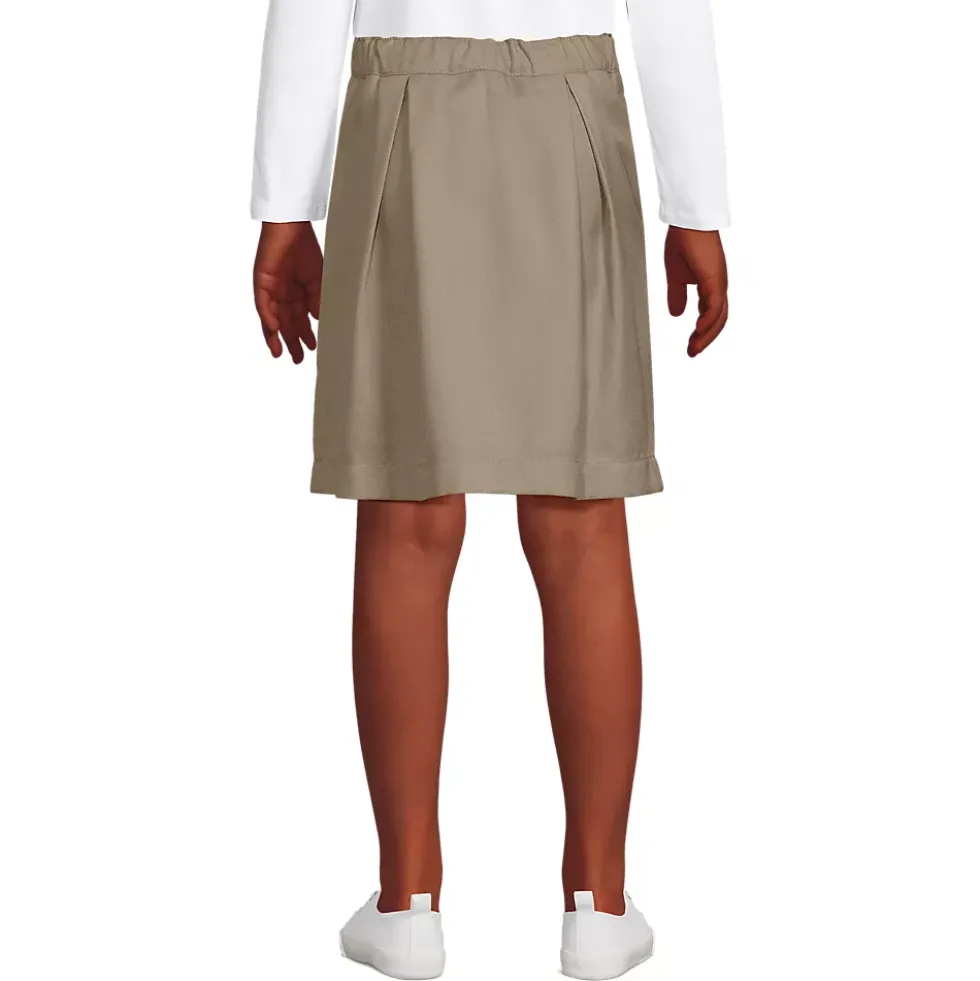 School Uniform Girls Solid Pleated Skort Top of Knee