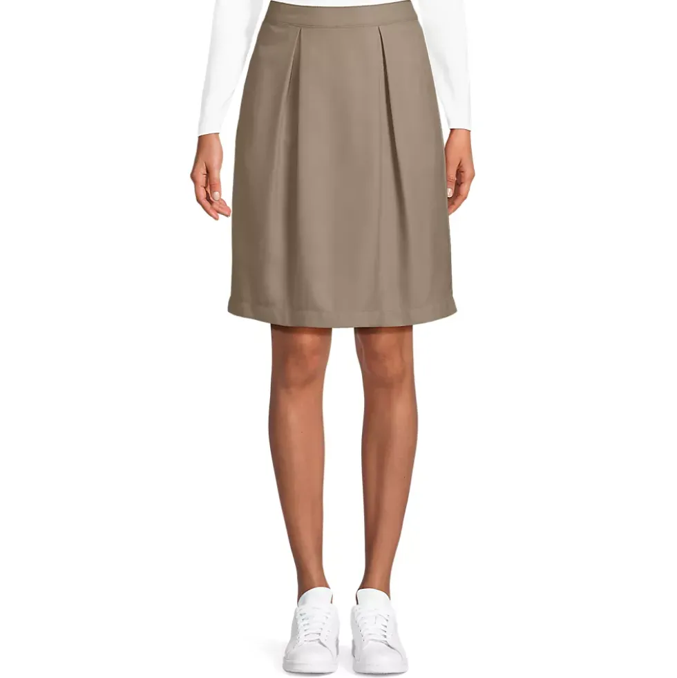 School Uniform Girls Solid Pleated Skort Top of Knee