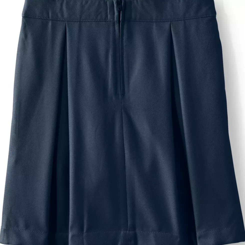 School Uniform Girls Solid Pleated Skort Top of Knee