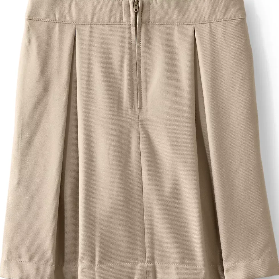School Uniform Girls Solid Pleated Skort Top of Knee