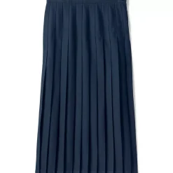School Uniform Girls Solid Pleated Skirt Ankle Length