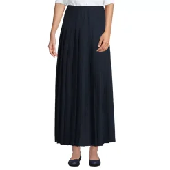 School Uniform Girls Solid Pleated Skirt Ankle Length
