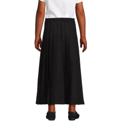 School Uniform Girls Solid Pleated Skirt Ankle Length