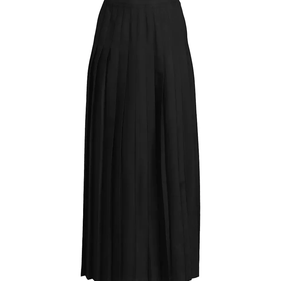 School Uniform Girls Solid Pleated Skirt Ankle Length