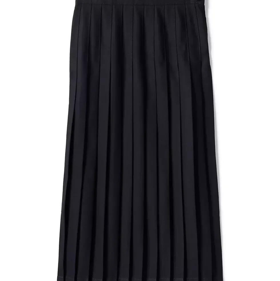 School Uniform Girls Solid Pleated Skirt Ankle Length