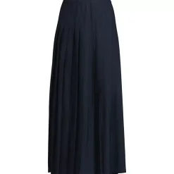 School Uniform Girls Solid Pleated Skirt Ankle Length