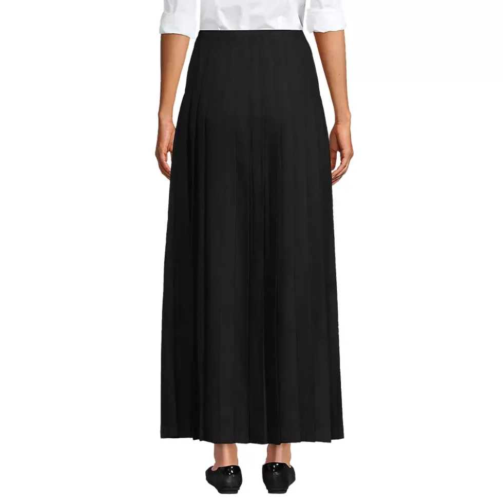 School Uniform Girls Solid Pleated Skirt Ankle Length
