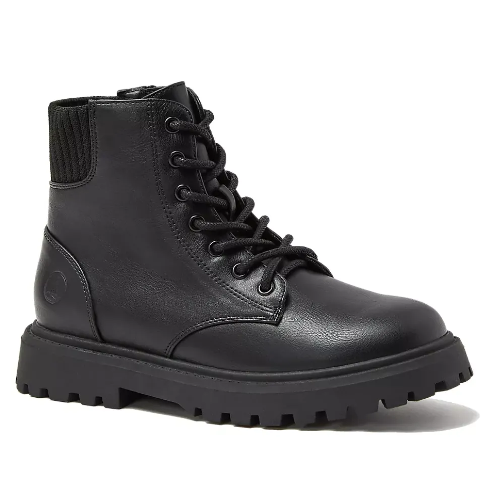 School Uniform Girls Zip Up Lugged Boots