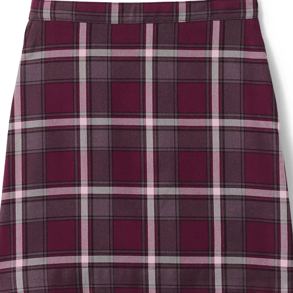 School Uniform Juniors Plaid A-line Skirt Below the Knee