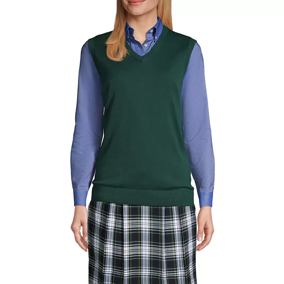 School Uniform Kids Cotton Modal Fine Gauge Sweater Vest