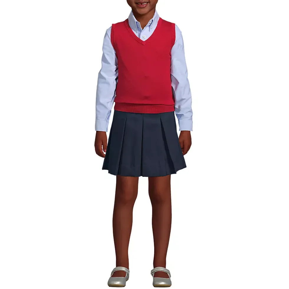 School Uniform Kids Cotton Modal Fine Gauge Sweater Vest