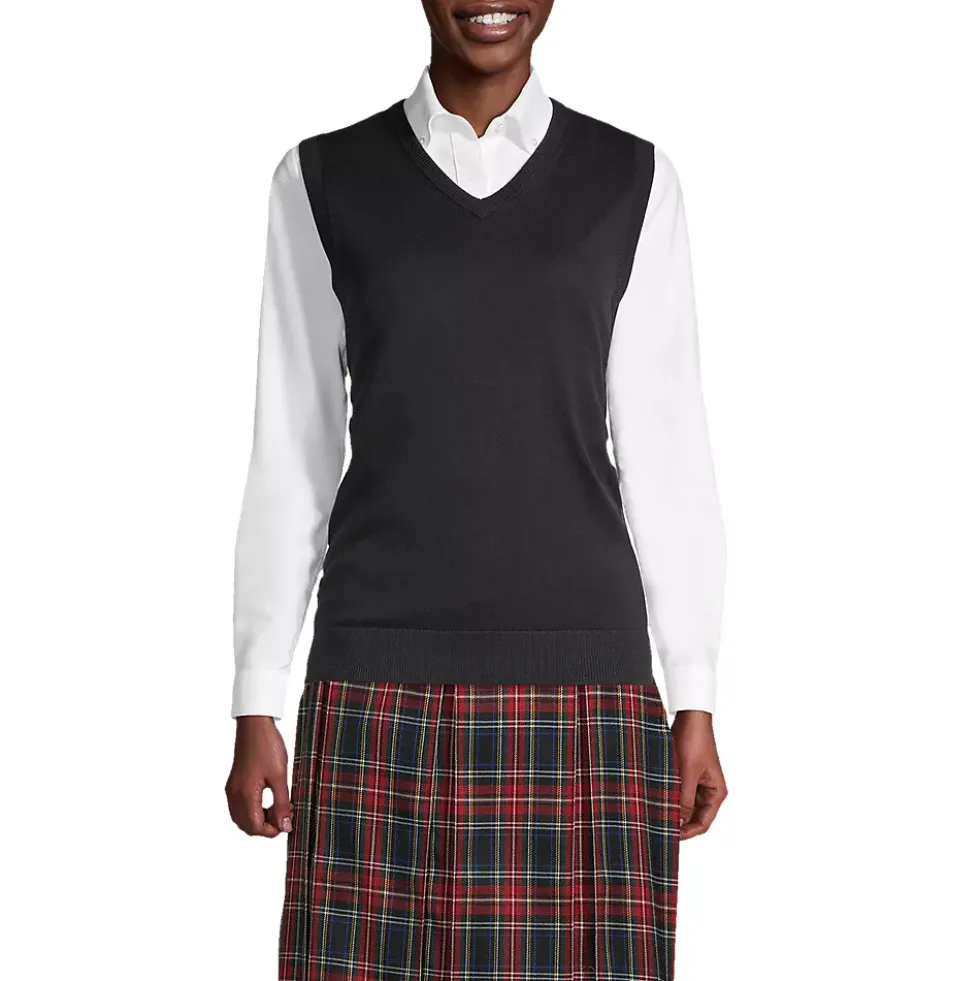 School Uniform Kids Cotton Modal Fine Gauge Sweater Vest