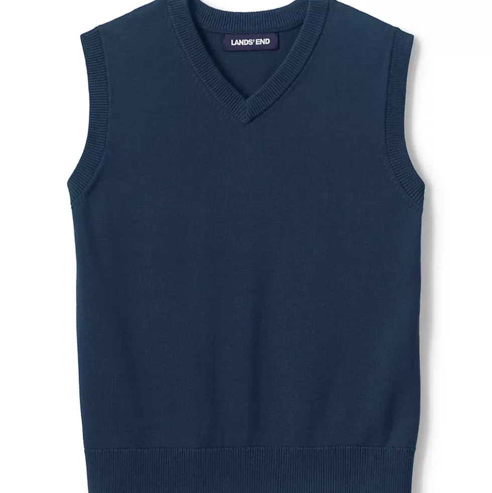School Uniform Kids Cotton Modal Fine Gauge Sweater Vest