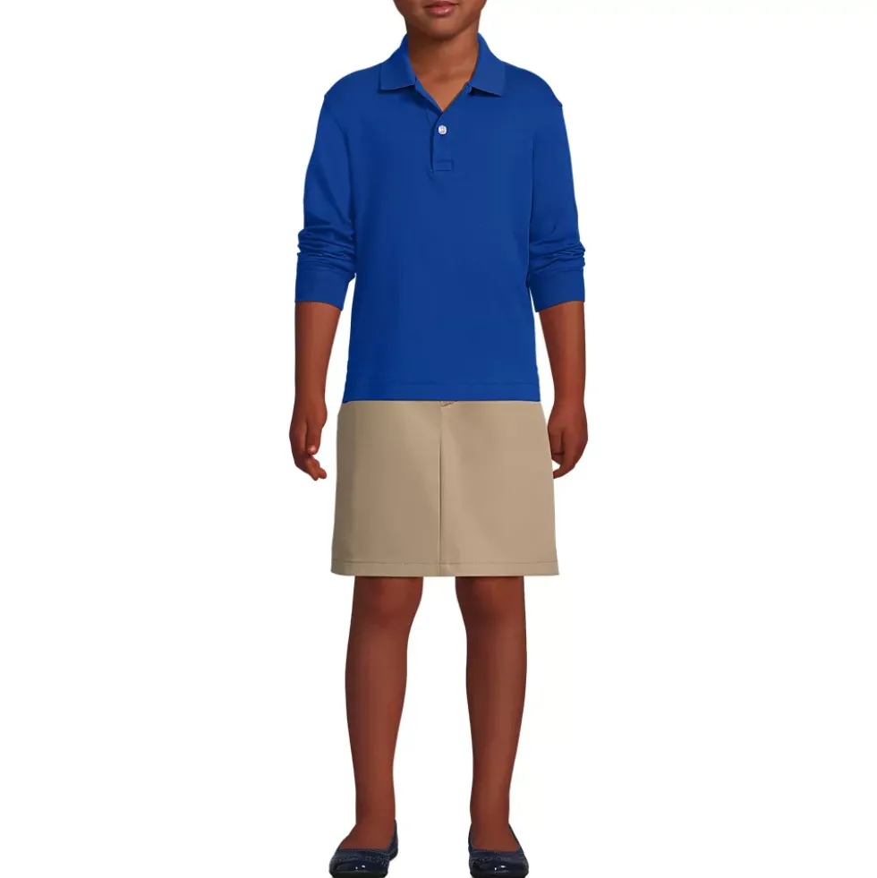 School Uniform Kids Long Sleeve Interlock Polo Shirt