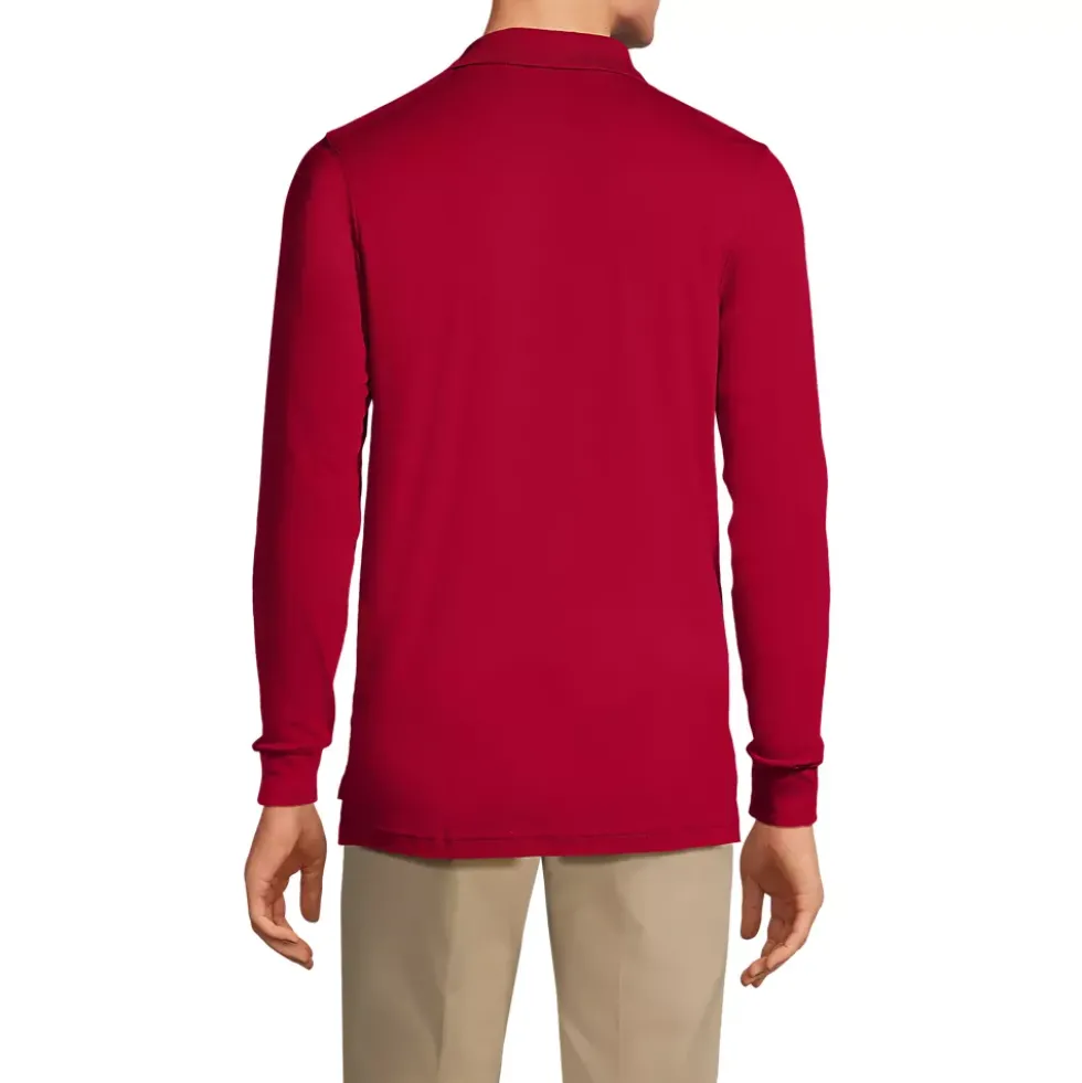 School Uniform Kids Long Sleeve Interlock Polo Shirt