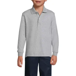 School Uniform Kids Long Sleeve Interlock Polo Shirt