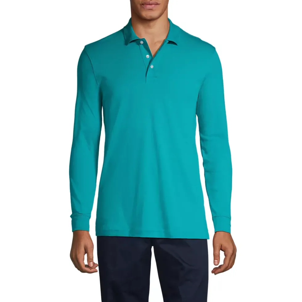 School Uniform Kids Long Sleeve Interlock Polo Shirt