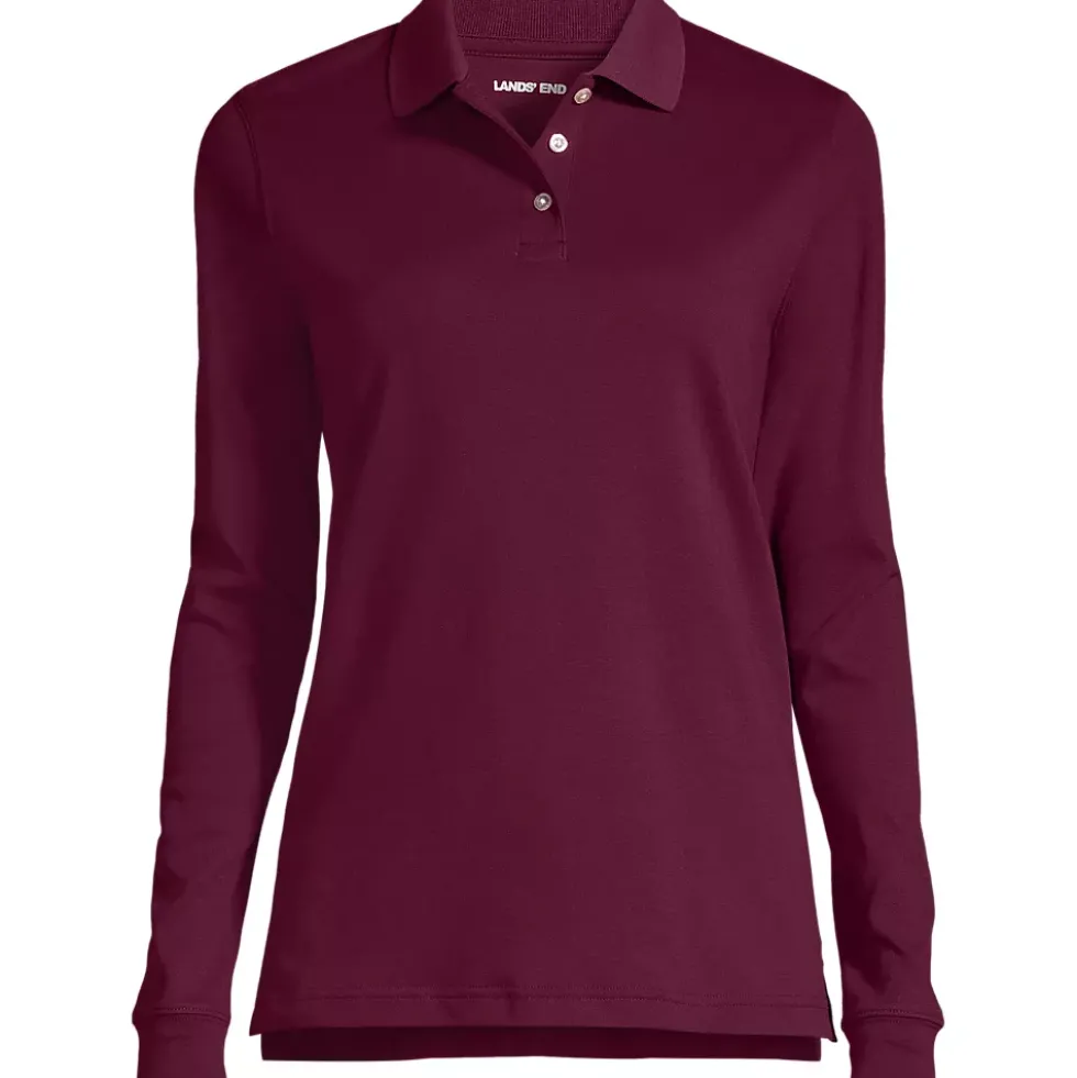 School Uniform Kids Long Sleeve Interlock Polo Shirt