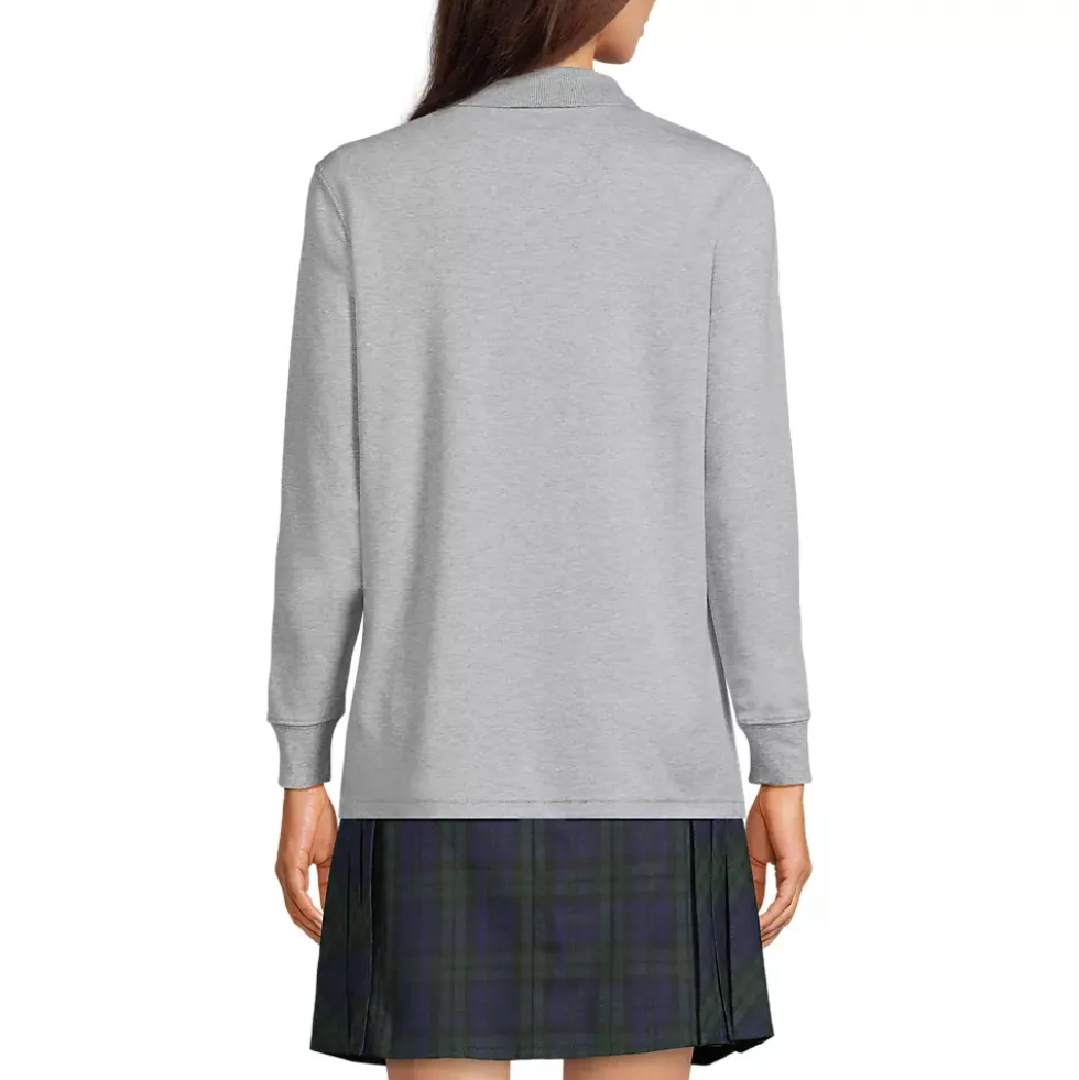 School Uniform Kids Long Sleeve Interlock Polo Shirt