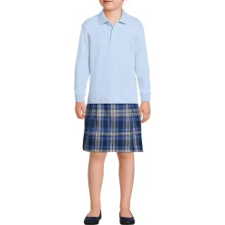School Uniform Kids Long Sleeve Interlock Polo Shirt