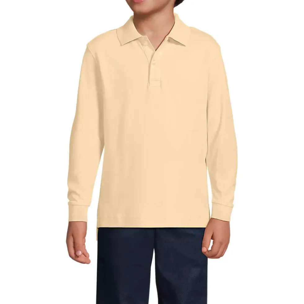 School Uniform Kids Long Sleeve Interlock Polo Shirt