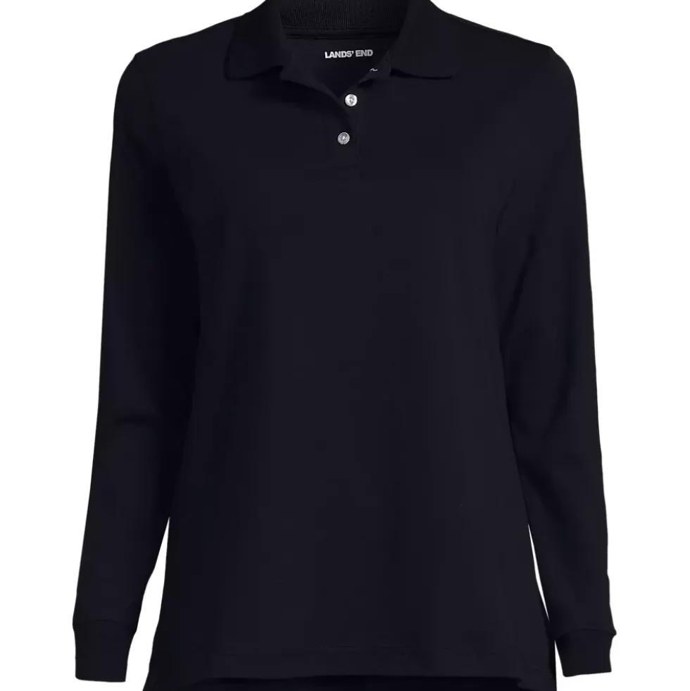 School Uniform Kids Long Sleeve Interlock Polo Shirt