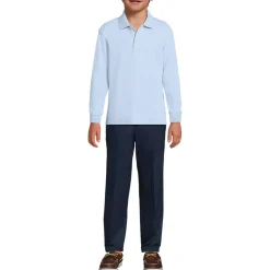 School Uniform Kids Long Sleeve Interlock Polo Shirt