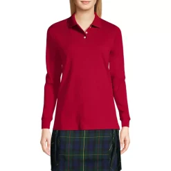 School Uniform Kids Long Sleeve Interlock Polo Shirt