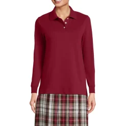 School Uniform Kids Long Sleeve Interlock Polo Shirt